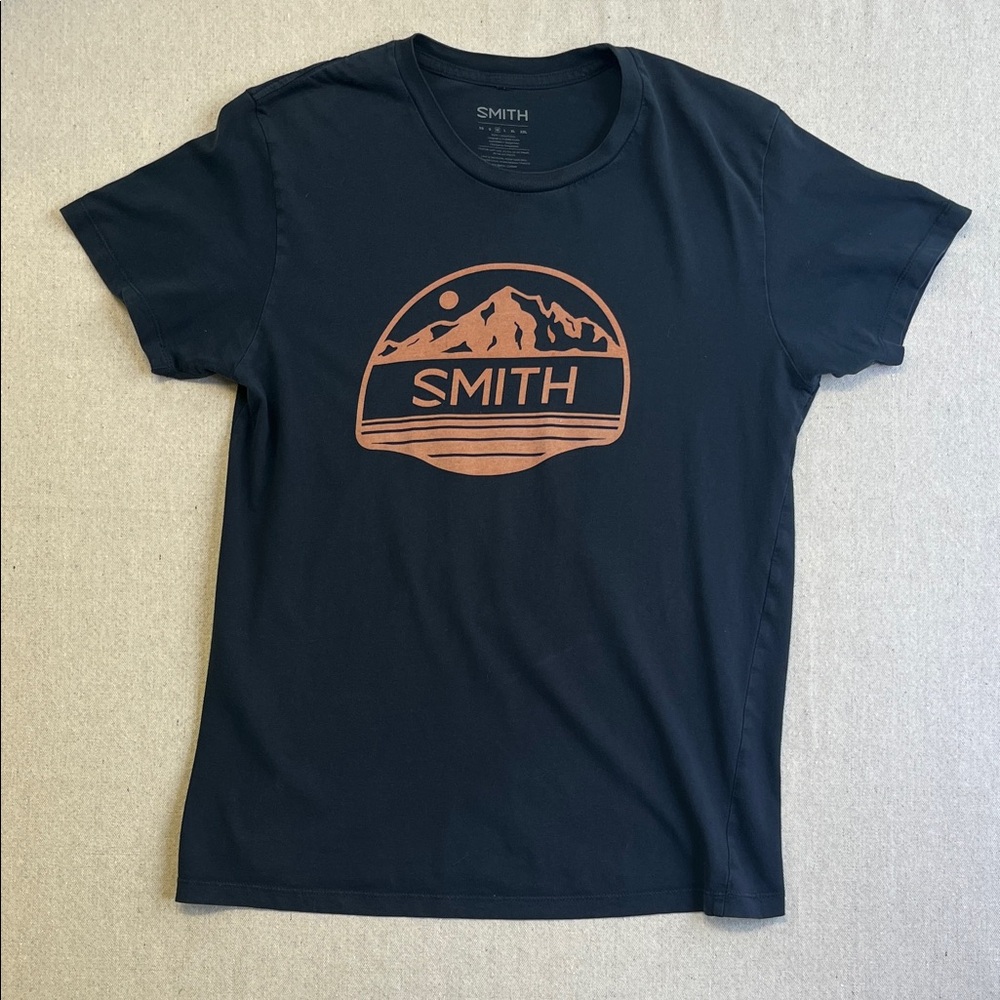 SMITH Black Tee with Orange Mountain Graphic